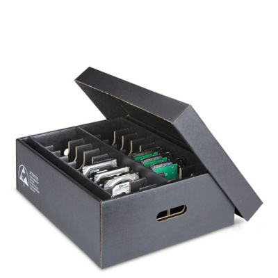 ESD Safe Divider Box, ESD Storage Totes, ESD Divider Boxes in Stock - ULINE