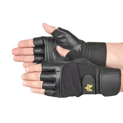 Leather Padded Lifting Gloves with Wrist Support