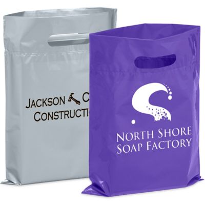 Custom plastic merchandise bags hot sale