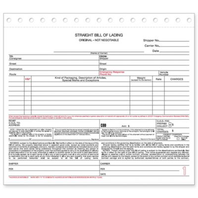 Custom Printed Bill of Lading