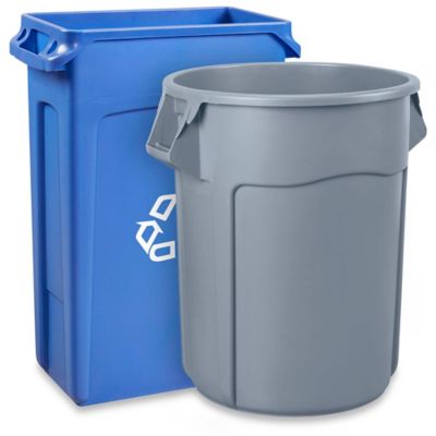 Uline Trash Can with Wheels - 35 Gallon, Green H-4202G - Uline