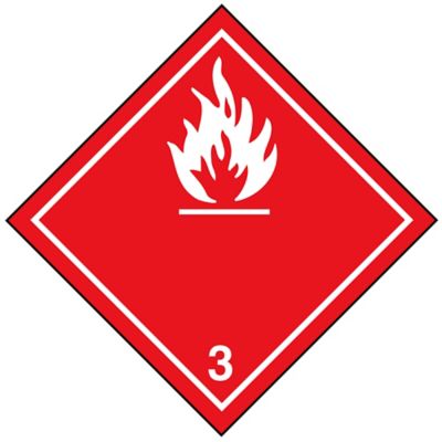 T.D.G. Labels - Flammable Liquid, 4 x 4"