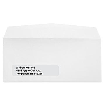 #10 Gummed White Laser Printable Business Envelopes with Left Window - 4 1/8 x 9 1/2"