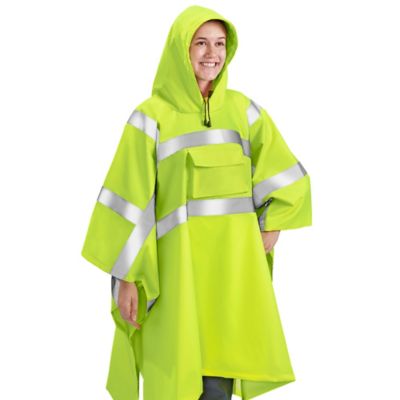 Class 2 Hi-Vis Lightweight Poncho - 55 x 80
