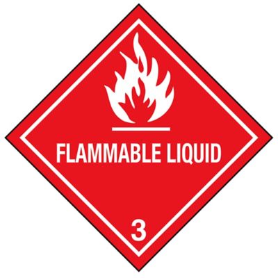 D.O.T. Labels - "Flammable Liquid", 4 x 4"