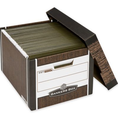 Cajas para Archivos con Tapa Abatible - 15 x 12 x 10, Kraft S-21531 - Uline