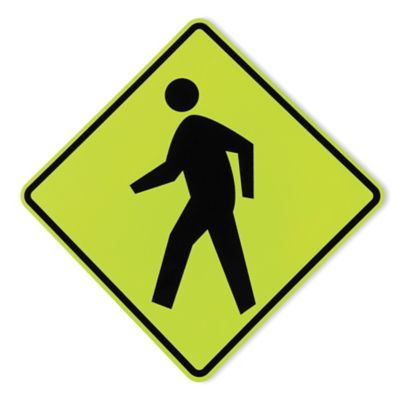 Fluorescent Pedestrian Signs