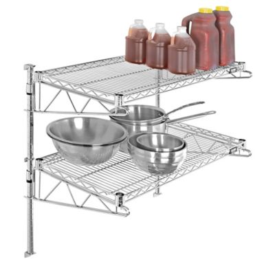 Stainless Steel Wall-Mount Wire Shelving