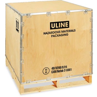 Caisses en bois pour matières dangereuses