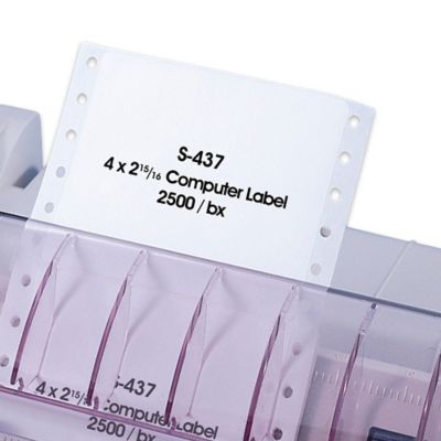 Uline – Étiquettes adhésives pour imprimantes à bandes Caroll – Blanc
