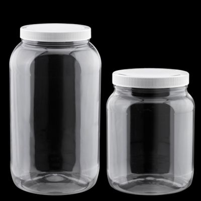 Clear PET Round Wide-Mouth Plastic Jars
