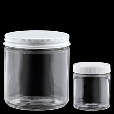 Clear Straight-Sided Glass Jars