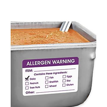 Étiquettes adhésives<br>pour allergènes alimentaires