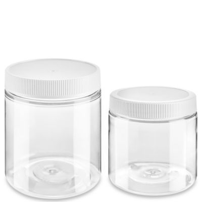 Clear PET Straight-Sided Plastic Jars