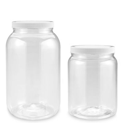 Clear PET Round Wide-Mouth Plastic Jars