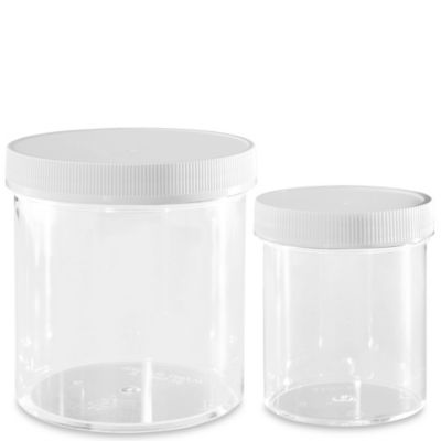 Clear Round Wide-Mouth Plastic Jars