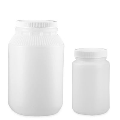 Natural Round Wide-Mouth Plastic Jars