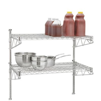 Stainless Steel Wall-Mount Wire Shelving