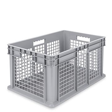 Mesh Straight Wall Containers With Solid Bottom