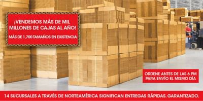 MÁS DE 1 MIL MILLONES DE CAJAS VENDIDAS POR AÑO - MÁS DE 1,700 TAMAÑOS DE EXISTENCIA - 13 UBICACIONES EN AMÉRICA DEL NORTE SIGNIFICA UNA ENTREGA RÁPIDA. GARANTIZADO.