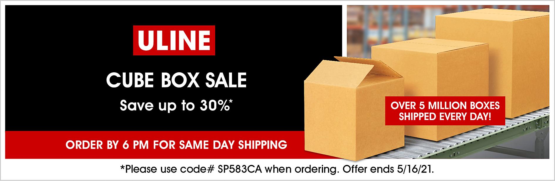 SP583CA Cube Box Sale, Save up to 30%, Use code SP583CA, Offer ends 5/16/21