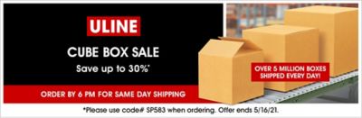 Uline 2021 Uline Cube Box Sale