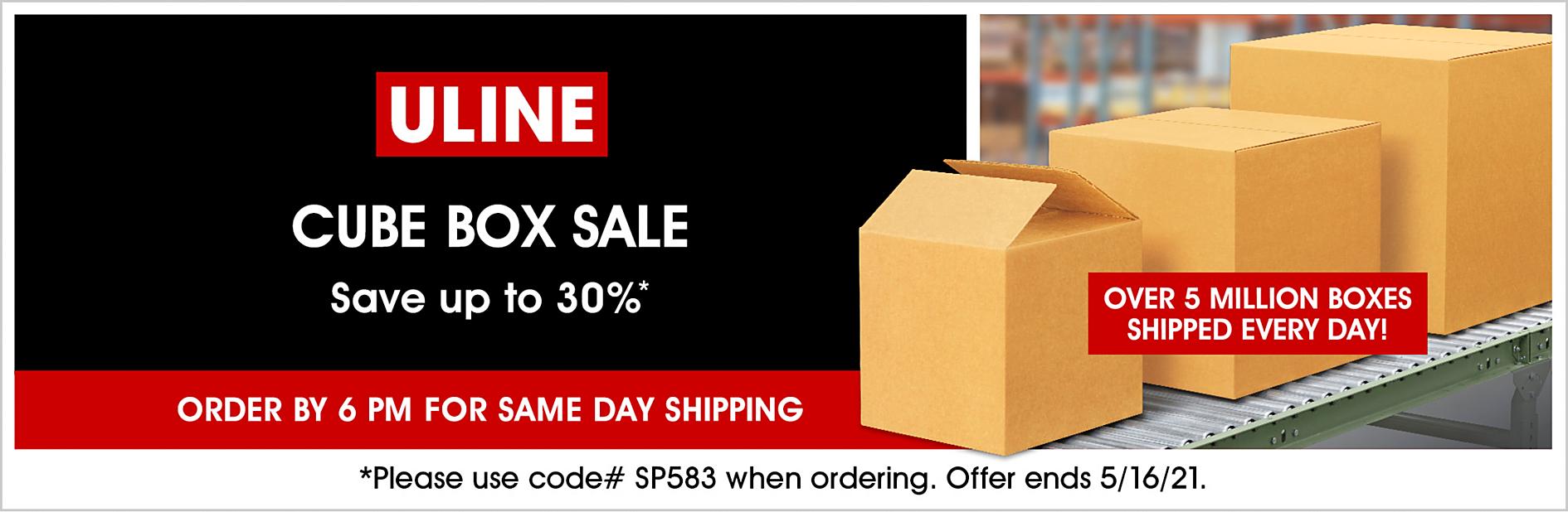 SP583 Cube Box Sale, Save up to 30%, Use code SP583, Offer ends 5/16/21