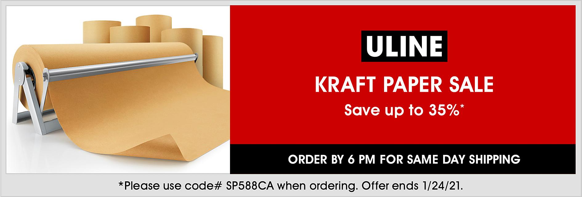 SP588CA Kraft Paper Sale, Save up to 35%, Use code SP588CA, Offer ends 1/24/21