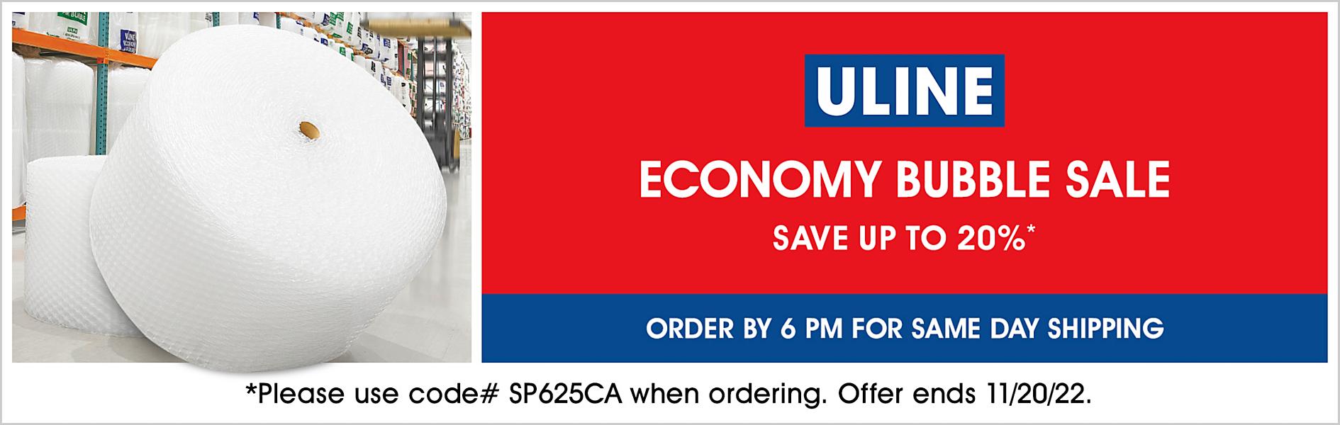 SP625CA Economy Bubble Sale, Save up to 20%, Use code SP625CA, Offer ends 11/20/22