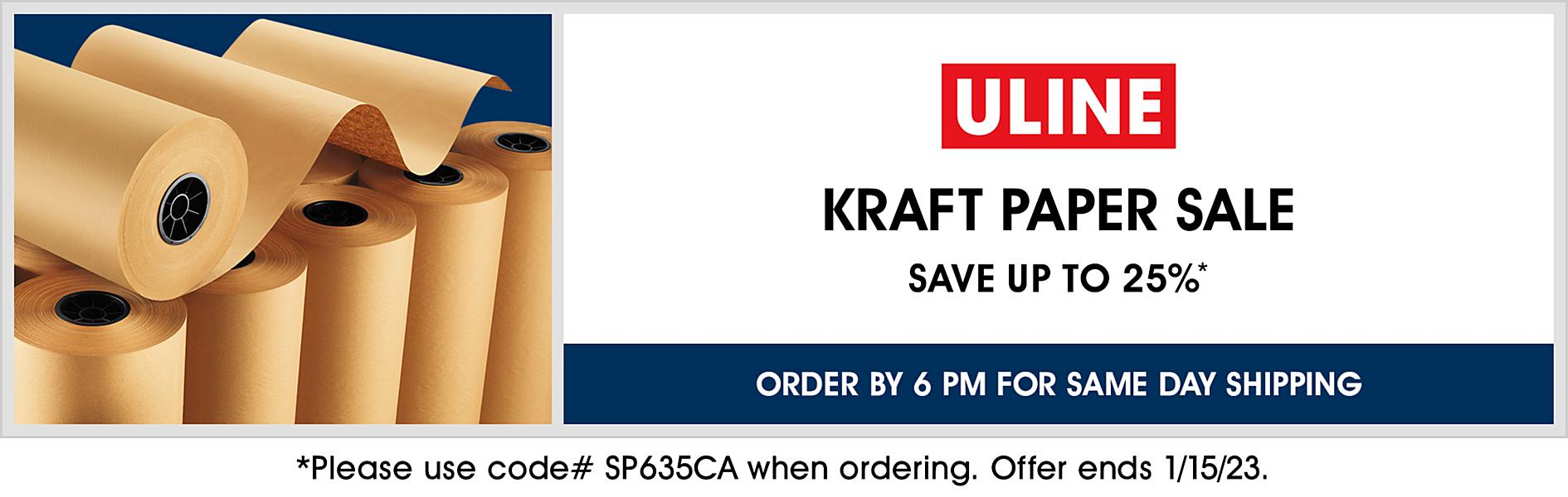 75 lb Kraft Paper Roll - 24 x 475' S-7051 - Uline