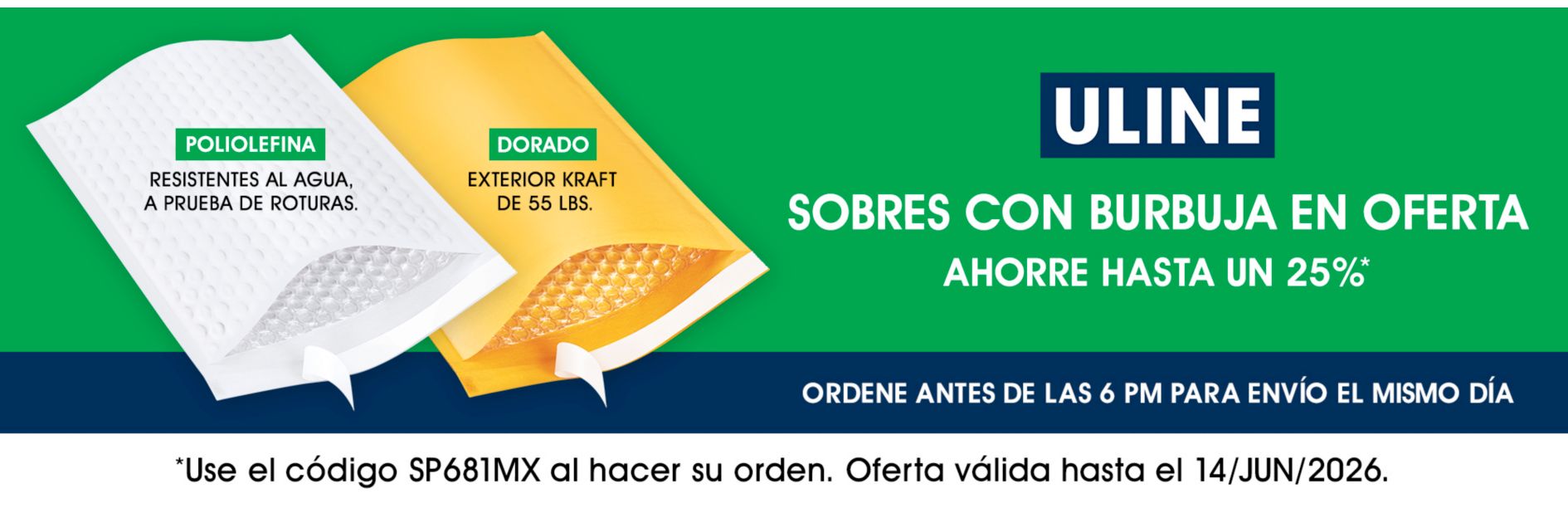 SP681MX Bubble Mailer Sale, Ahorre hasta 25%, Utilice el código SP681MX, Oferta válida hasta el 14/6/26